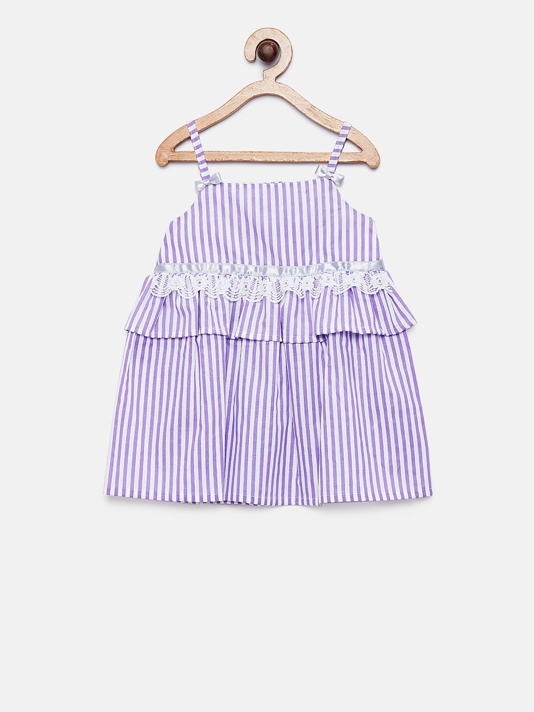 

MANY FROCKS & Girls Purple Striped A-Line Dress