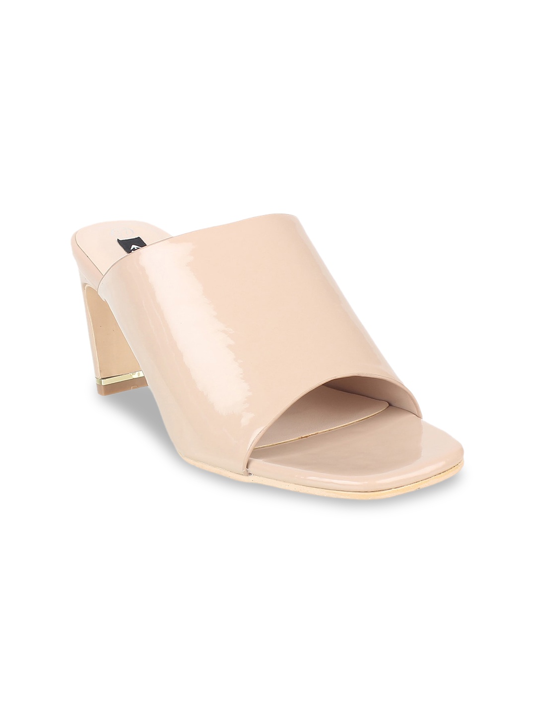 

Sherrif Shoes Women Nude Solid Heeled Mules