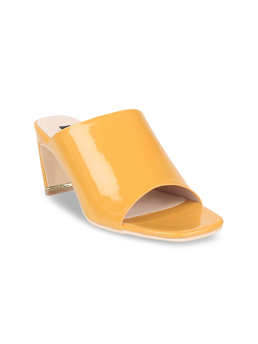 

Sherrif Shoes Women Yellow Solid Heeled Mules