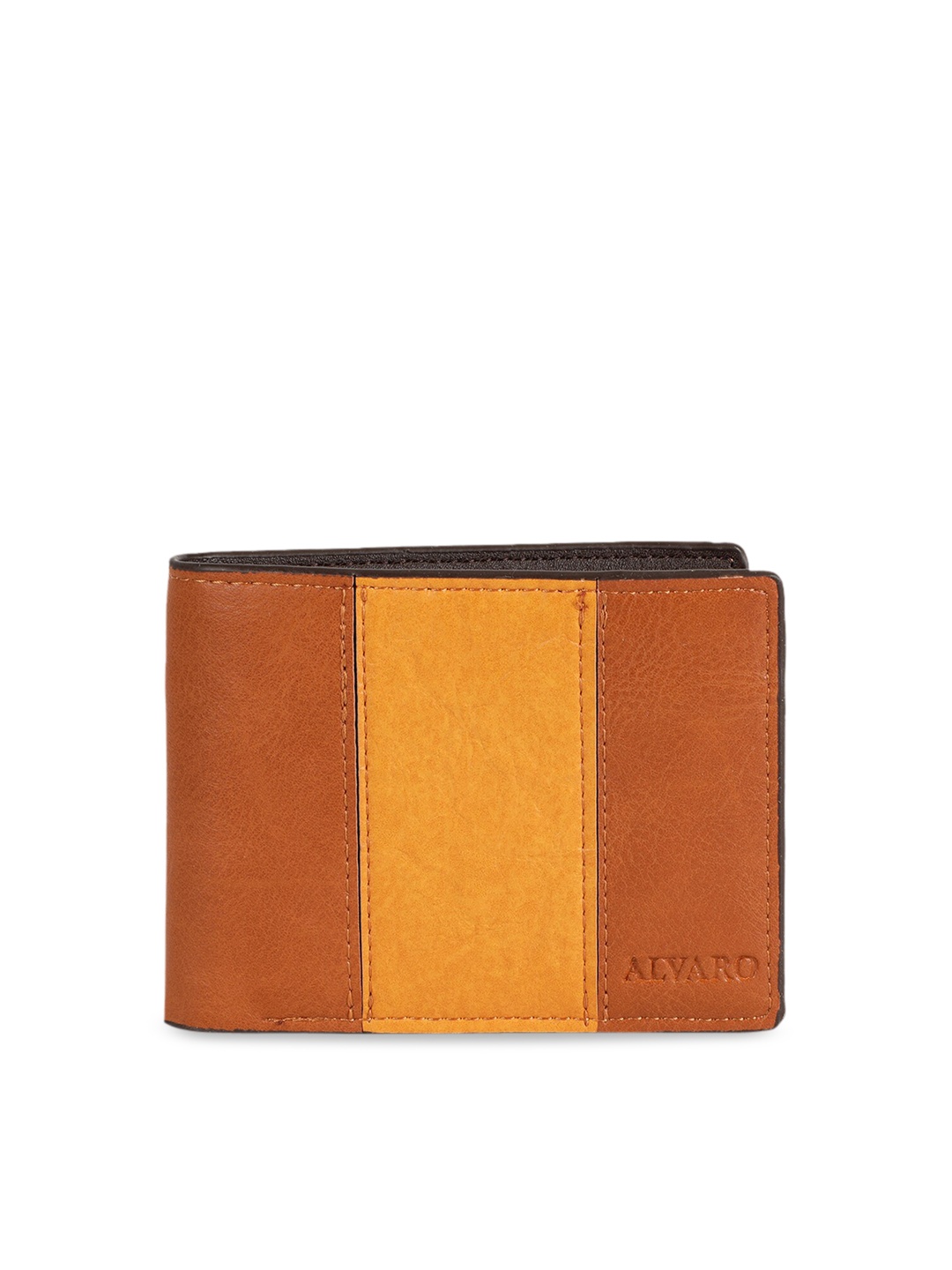 

Alvaro Castagnino Men Orange & Yellow Colourblocked Two Fold Wallet