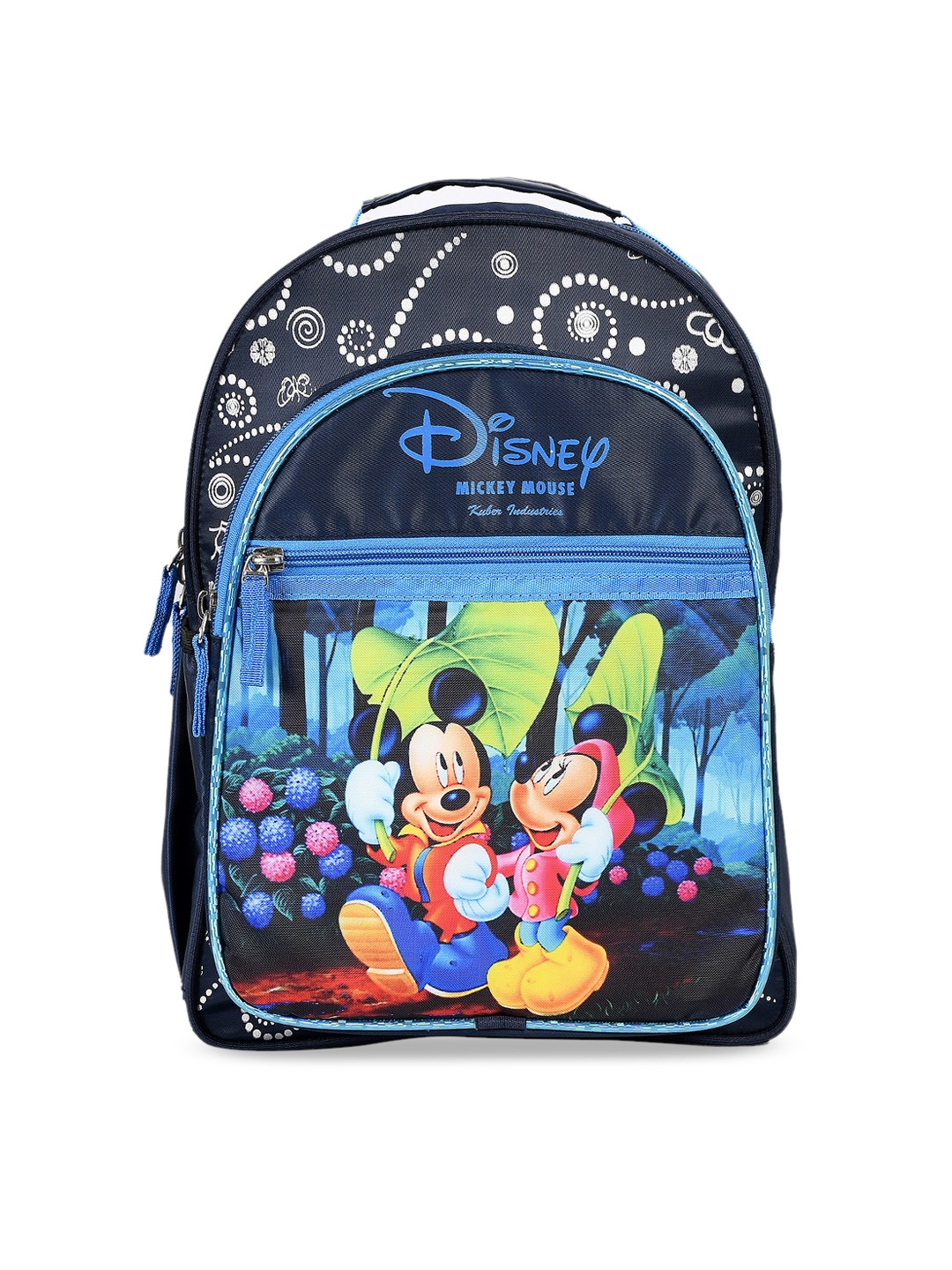 

Kuber Industries Kids Navy Blue Disney Mickey Minnie Mouse Backpack