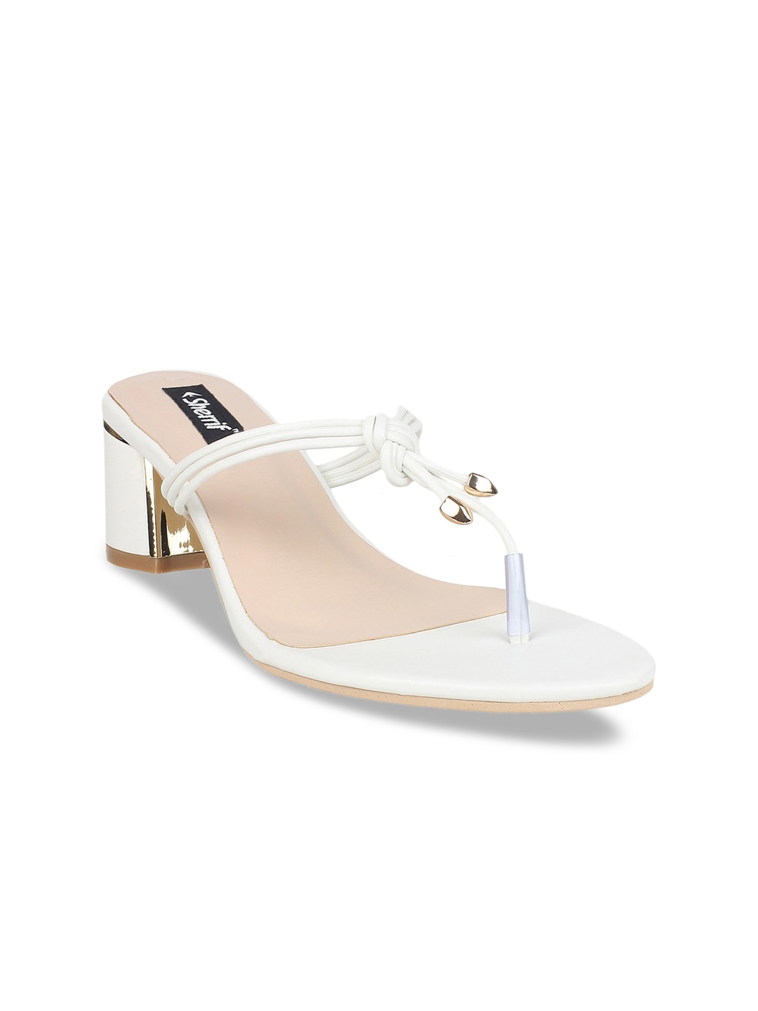 

Sherrif Shoes Women White Embellished Heeled Mules