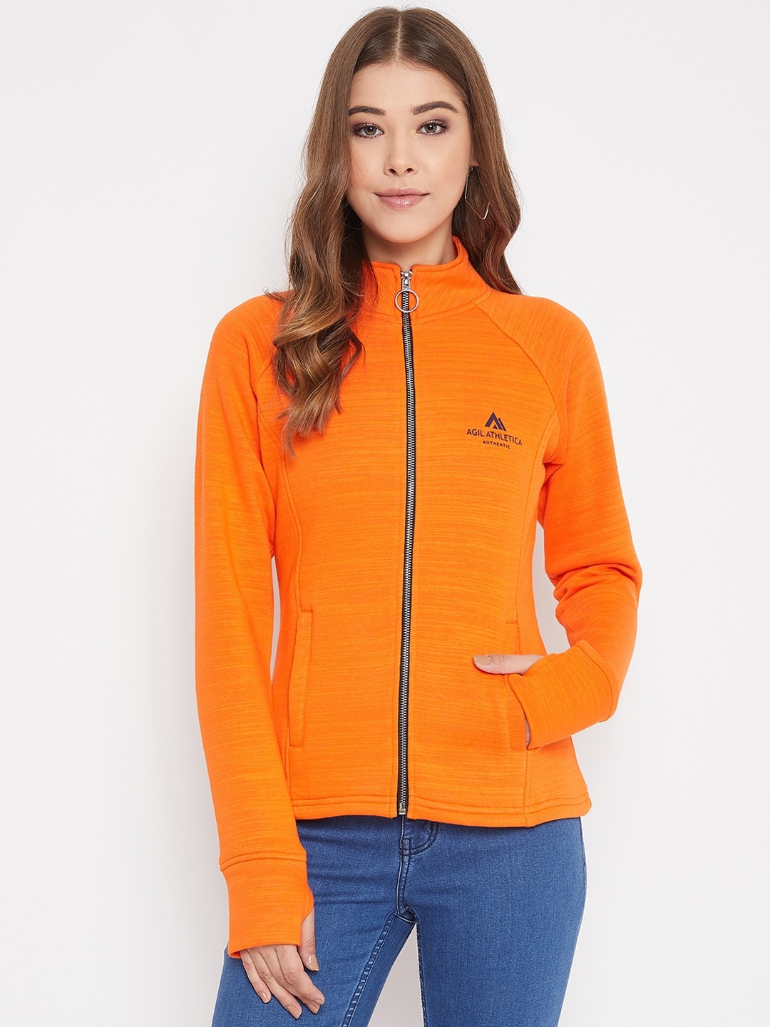 

AGIL ATHLETICA Women Orange Solid Tailored Jacket