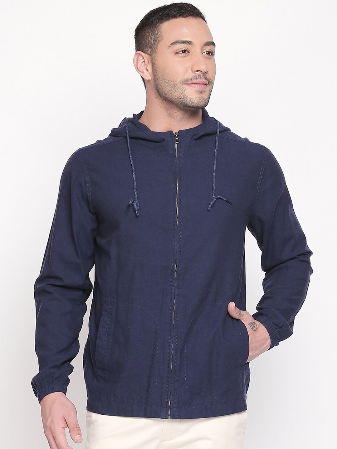 

Urban Ranger by pantaloons Men Navy Blue Solid Tailored Jacket