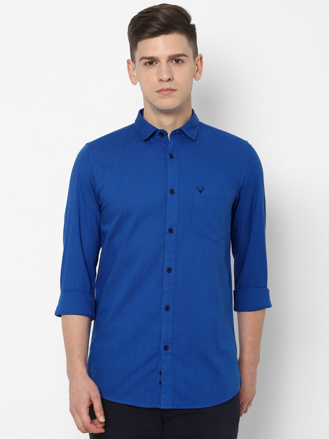 

Allen Solly Men Blue Slim Fit Solid Casual Shirt