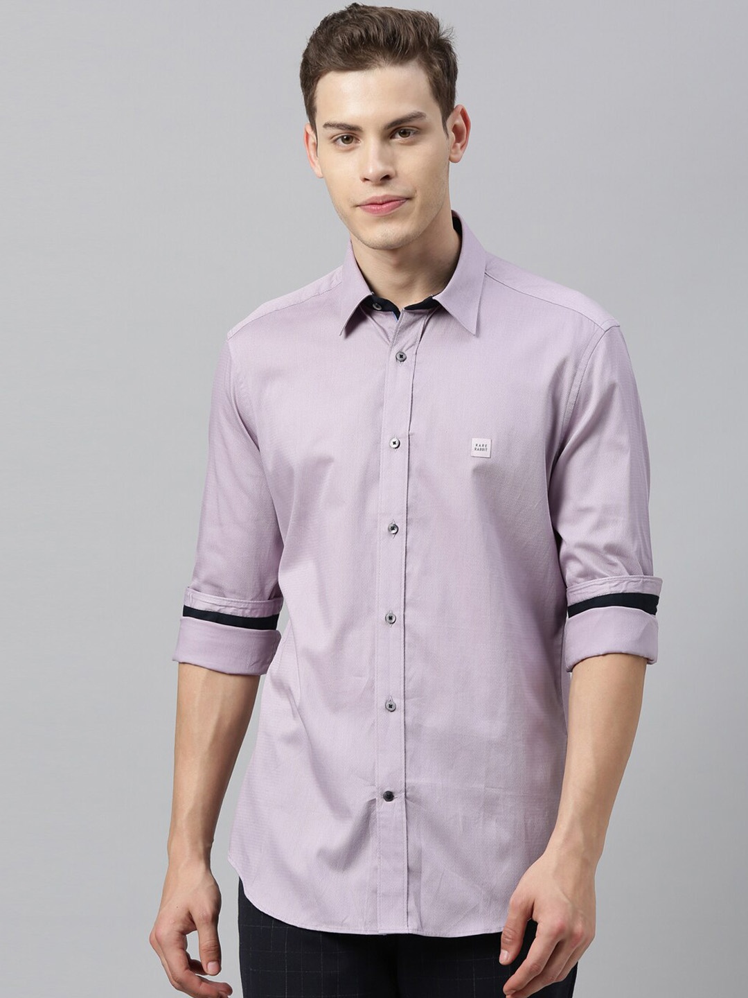 

RARE RABBIT Men Violet Shirt