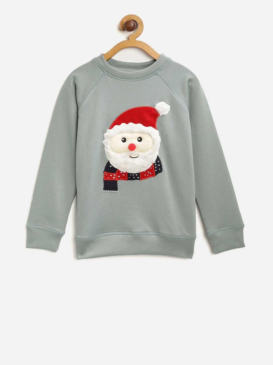 

Cherry Crumble Boys Grey & Red Self Design Sweatshirt