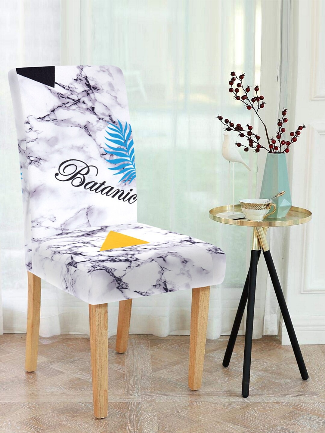 

Cortina Set of 4 White Printed Chair Covers