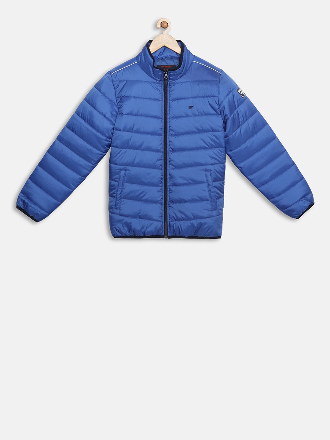 t-base Kids Blue Solid Lightweight Padded Jacket