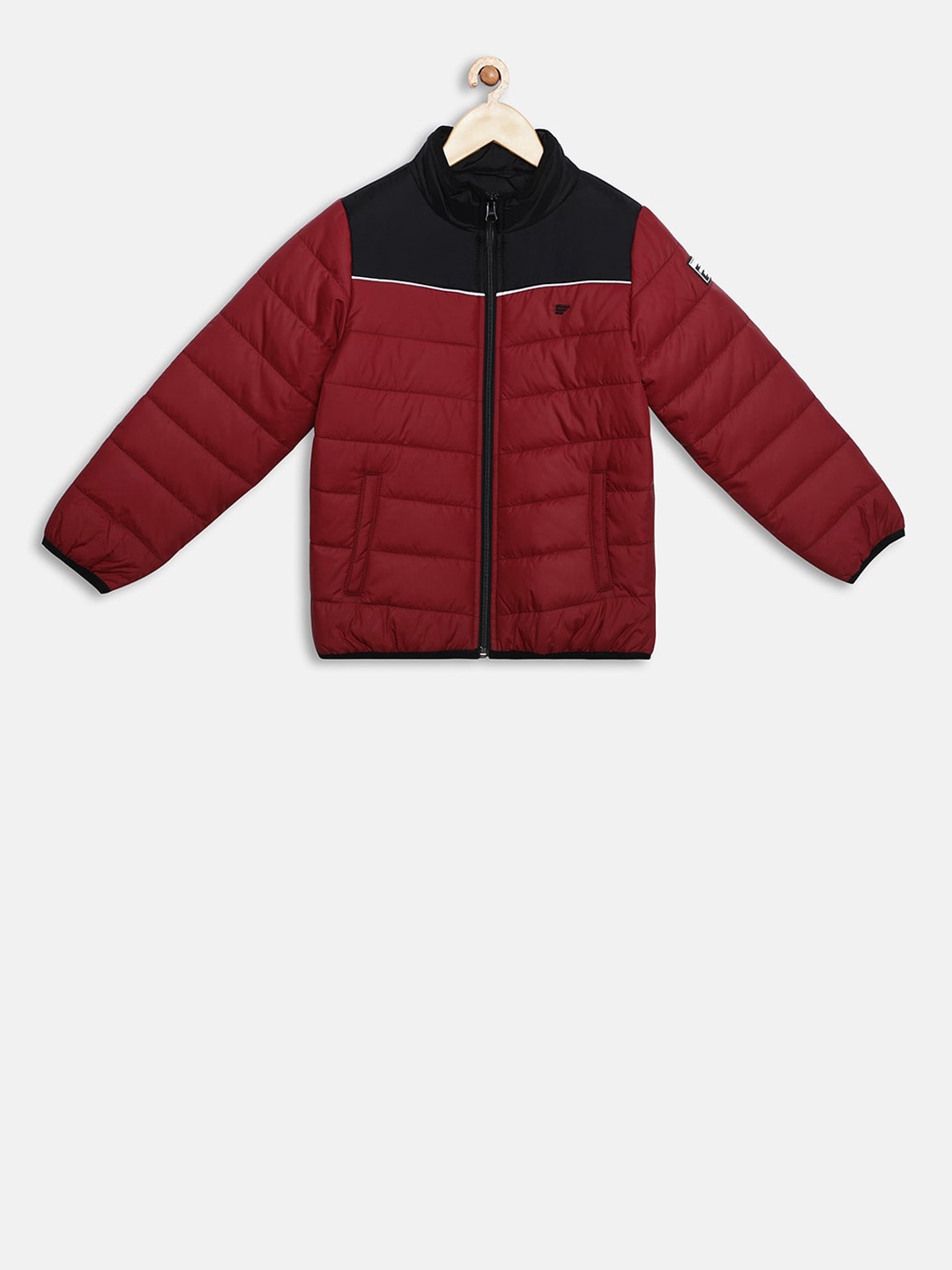 

t-base Unisex Kids Red Colourblocked Lightweight Padded Jacket