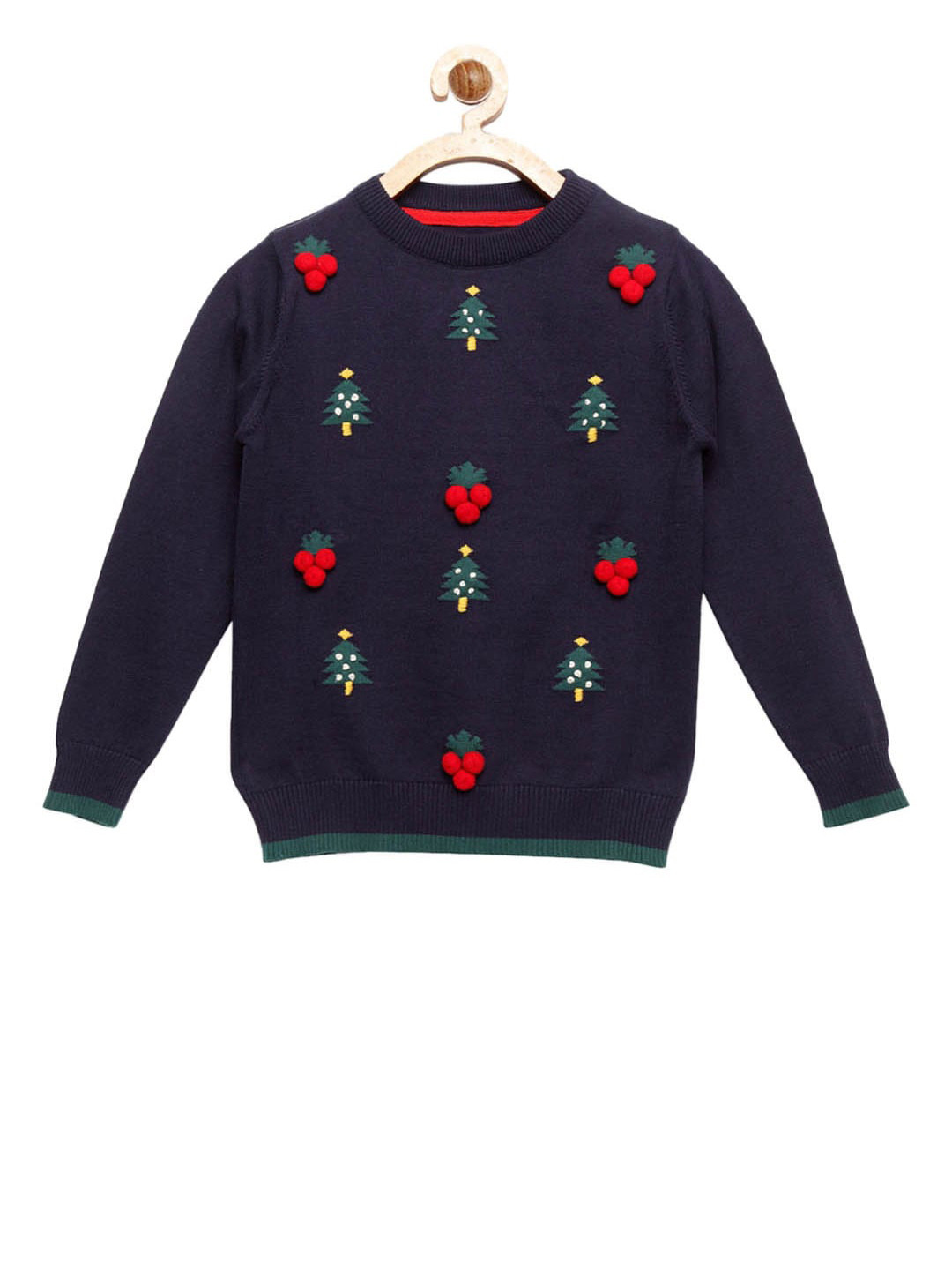 

Cherry Crumble Boys Navy Blue Printed Pullover Sweater
