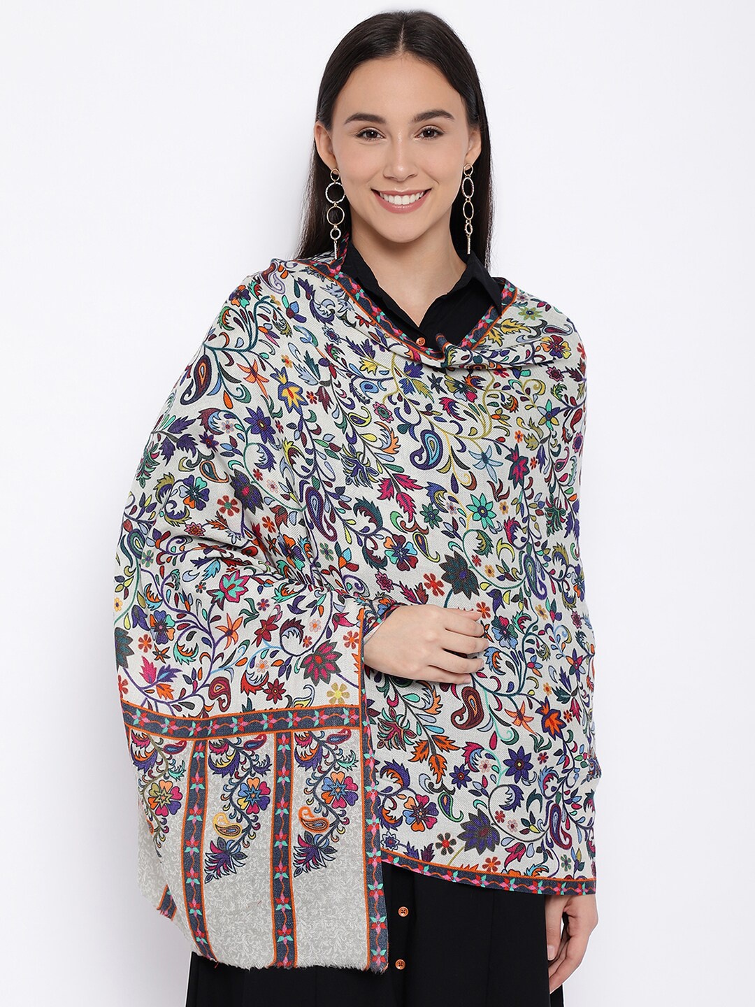 

Pashmoda Women Multicoloured Woven Design Stole, Multi