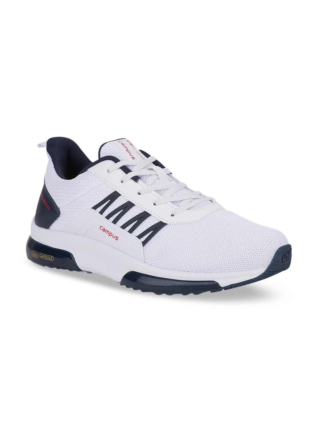 Campus Men White Mesh Running Shoes