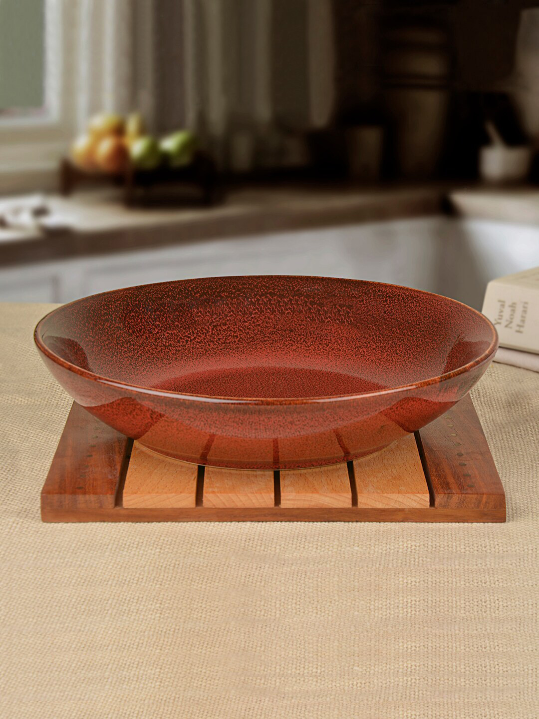 

StyleMyWay Red Ceramic Handcrafted Serving Bowl