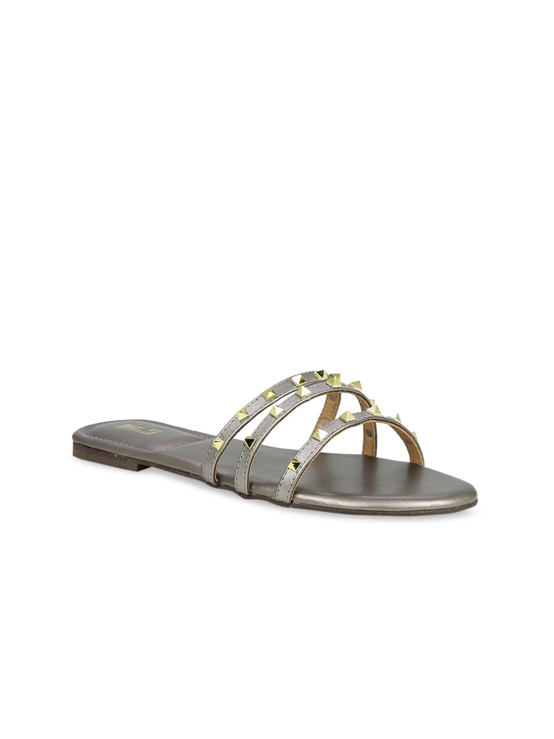 

Inc 5 Women Grey Embellished Open Toe Flats