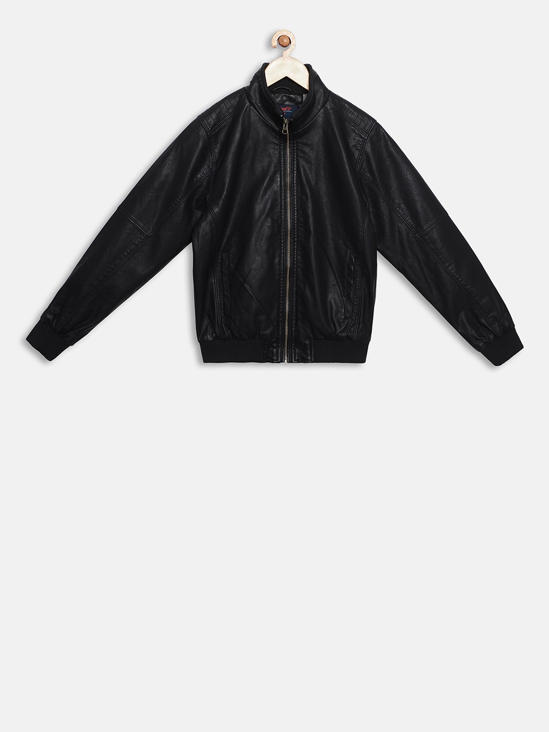 

t-base Kids Black Solid Lightweight Bomber Jacket
