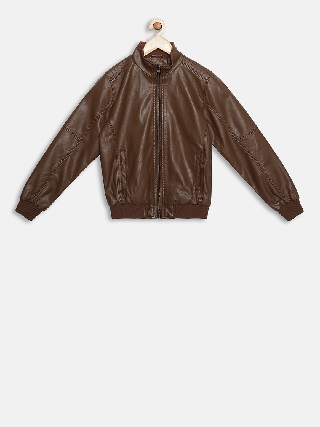 

t-base Kids Brown Solid Lightweight Bomber