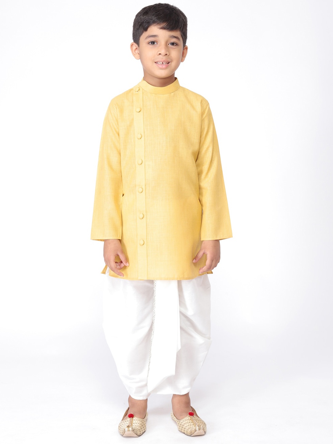 

TABARD Boys Yellow Solid Pathani Kurta