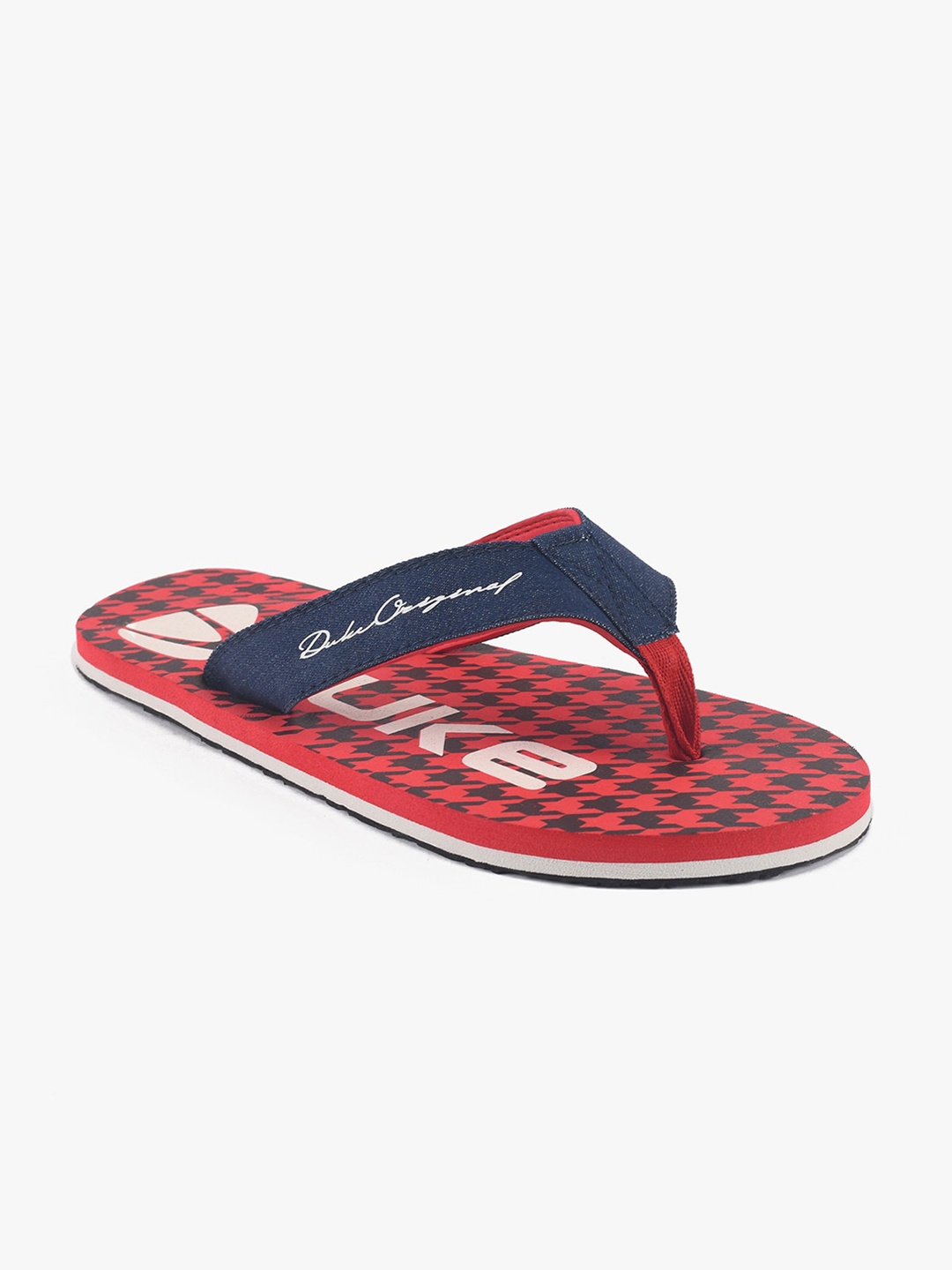 

Duke Men Red & Blue Printed Thong Flip-Flops
