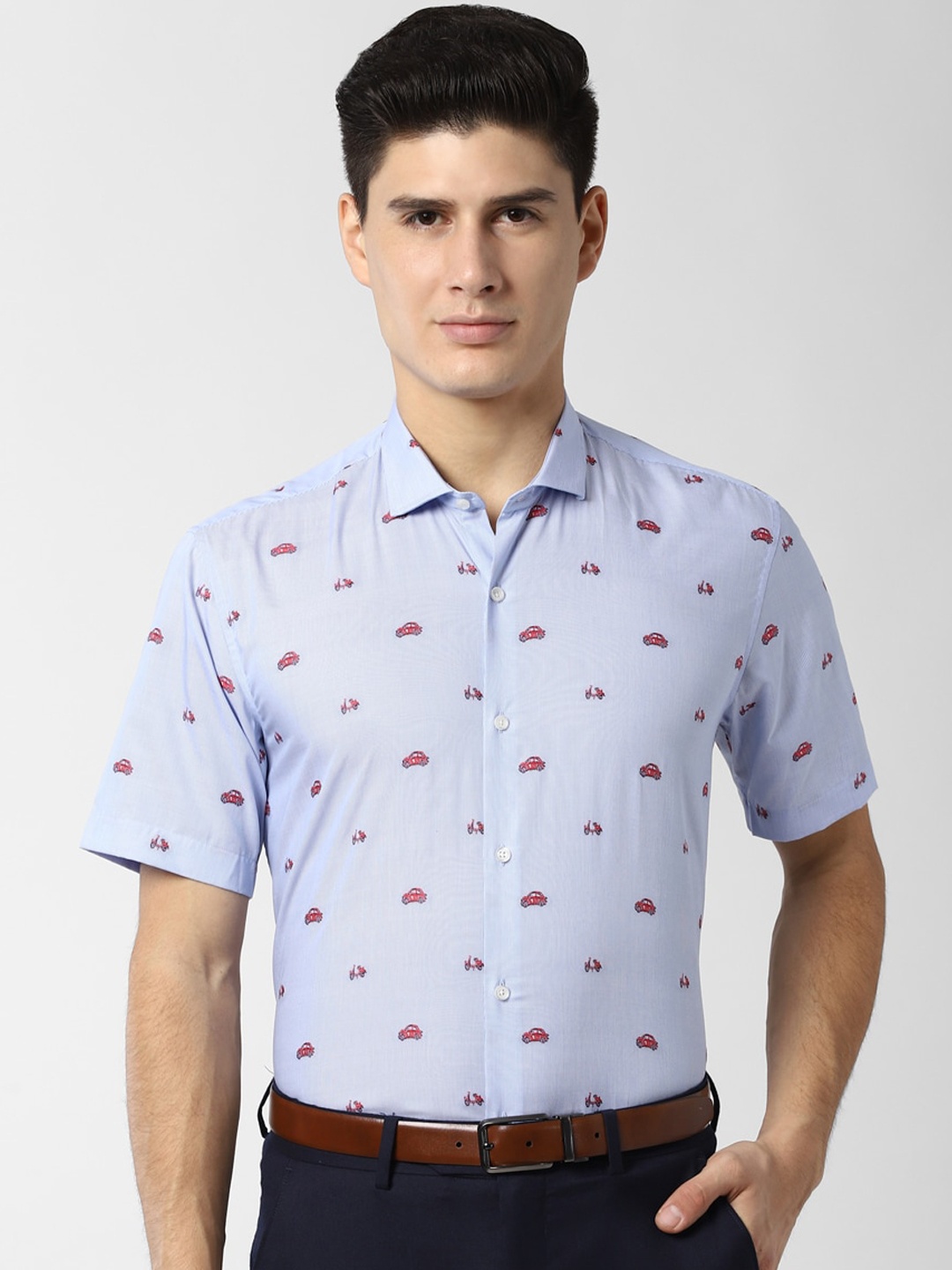 

Peter England Men Blue Regular Fit Printed Casual Shirt