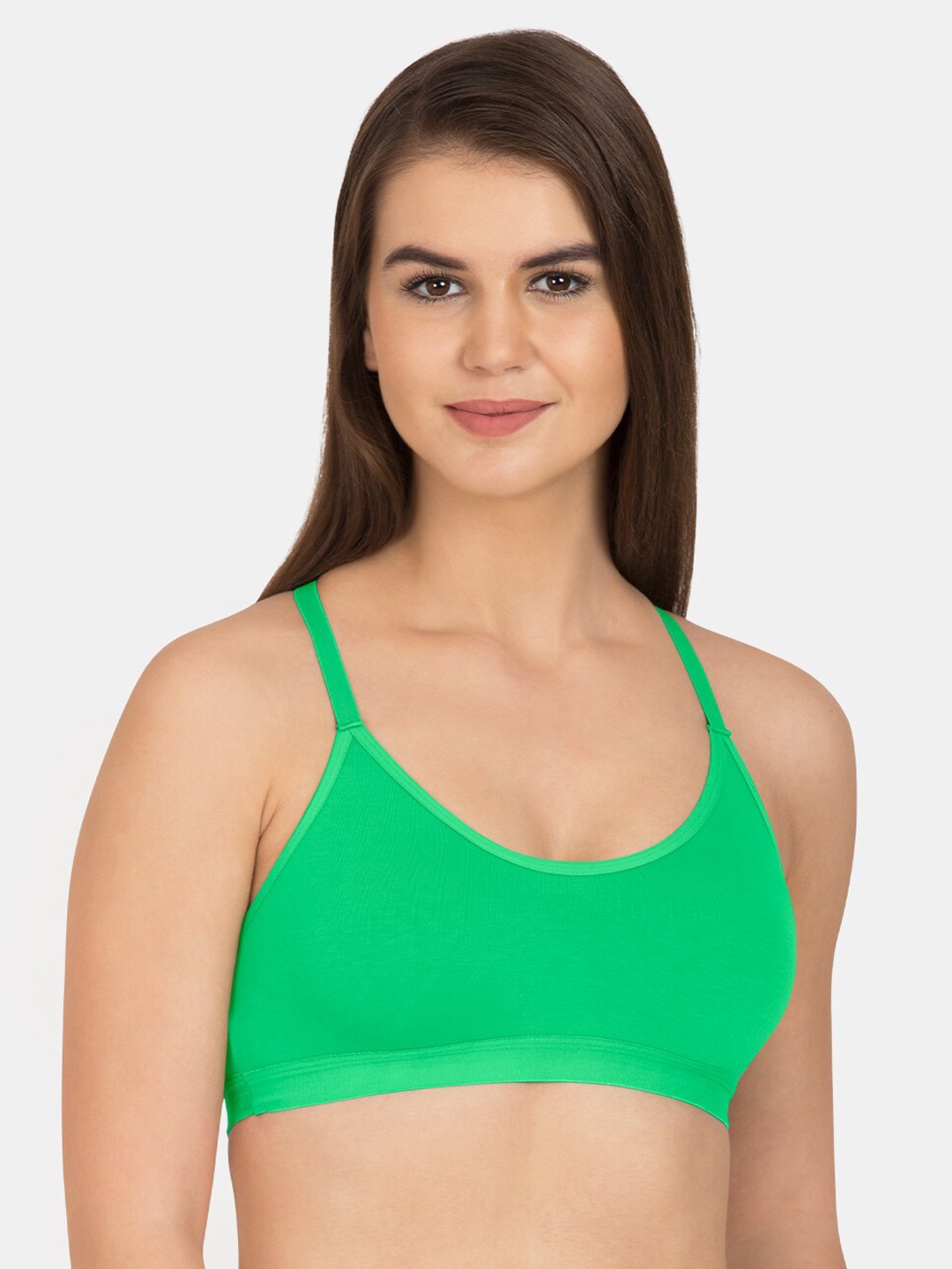 

Tweens Green Solid Non-Wired Lightly Padded Workout Bra TW-275