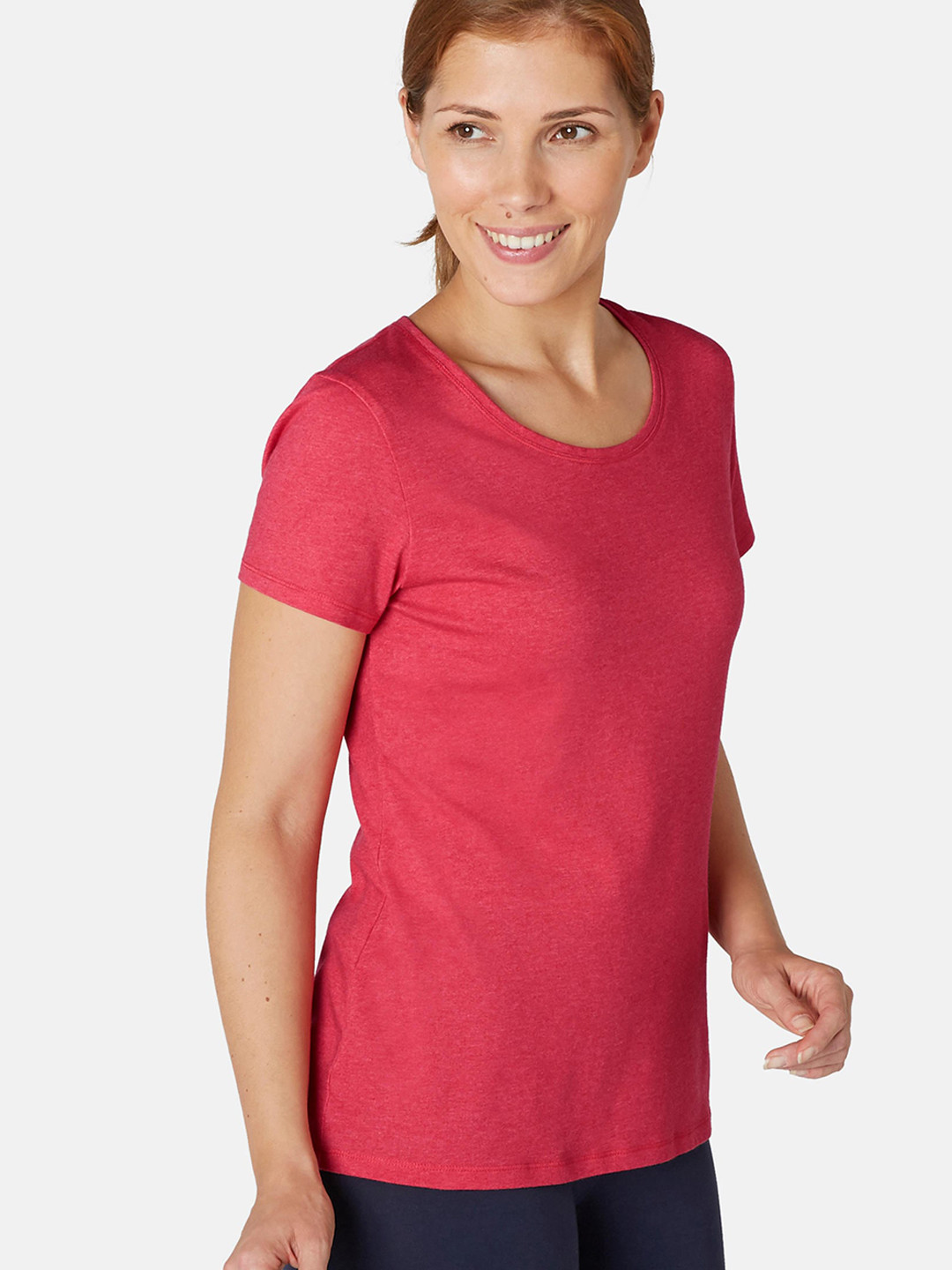 

NYAMBA By Decathlon Women Pink Gym Regular Fit 500 T-shirt
