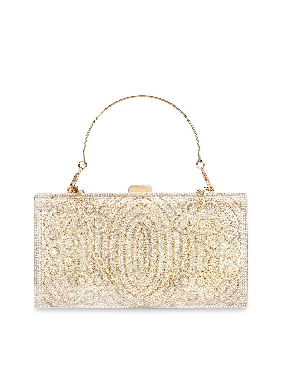 WELBAWT Gold-Toned Embellished Box Clutch