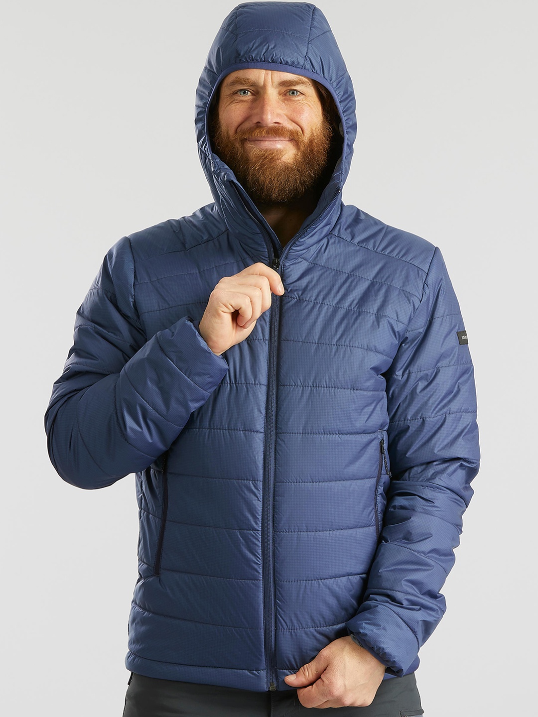 

FORCLAZ By Decathlon Men Blue Solid Hiking and Trekking Padded Jacket