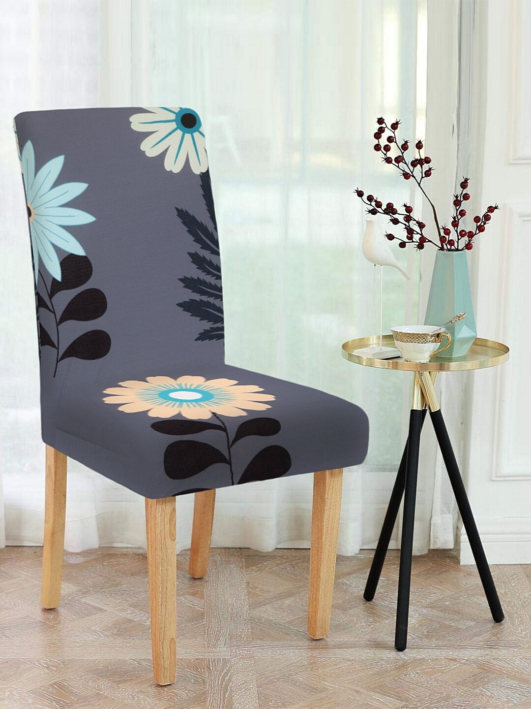 Cortina Grey Printed Chair Cover