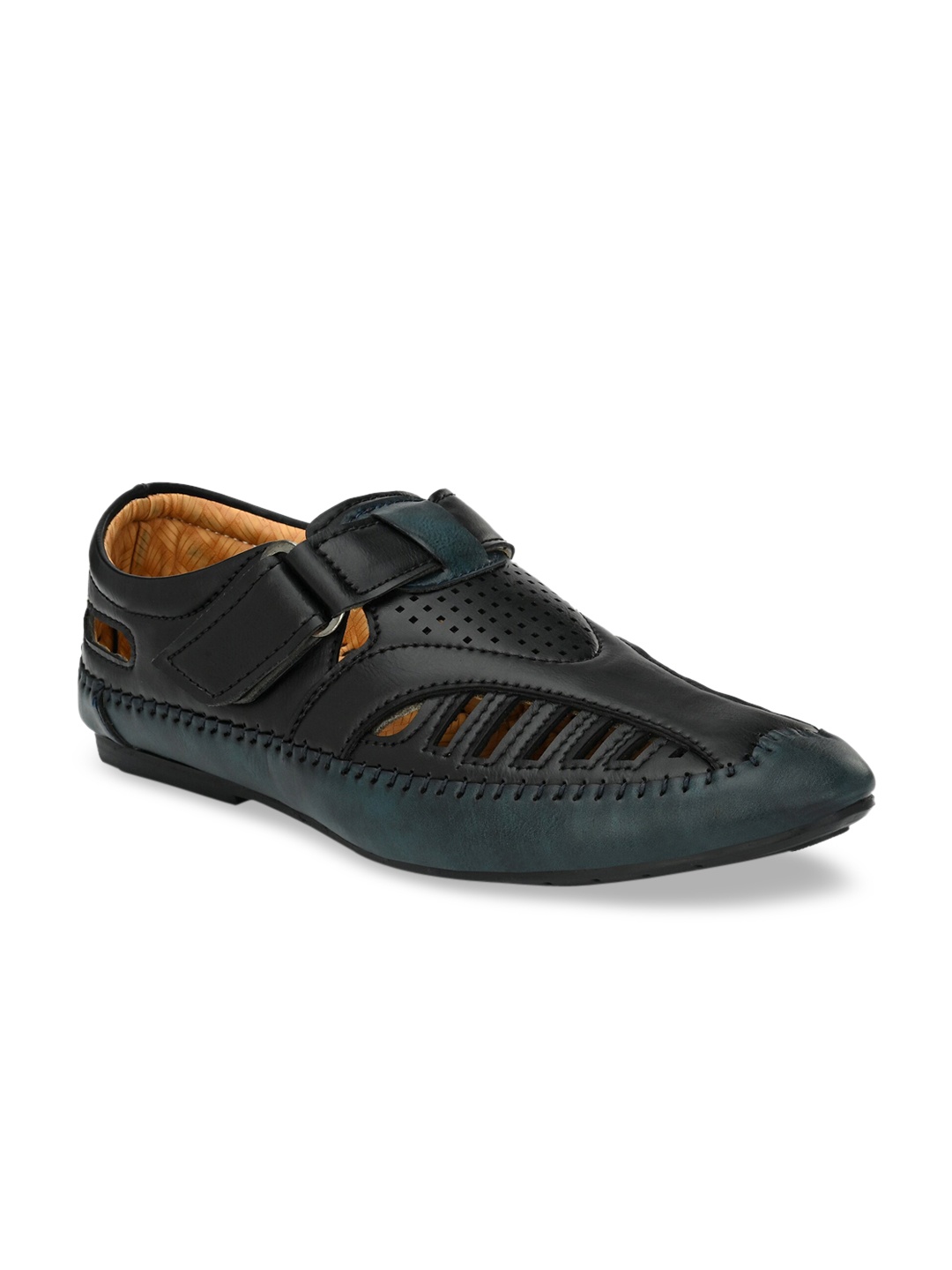 

Eego Italy Men Black & Green Shoe-Style Sandals