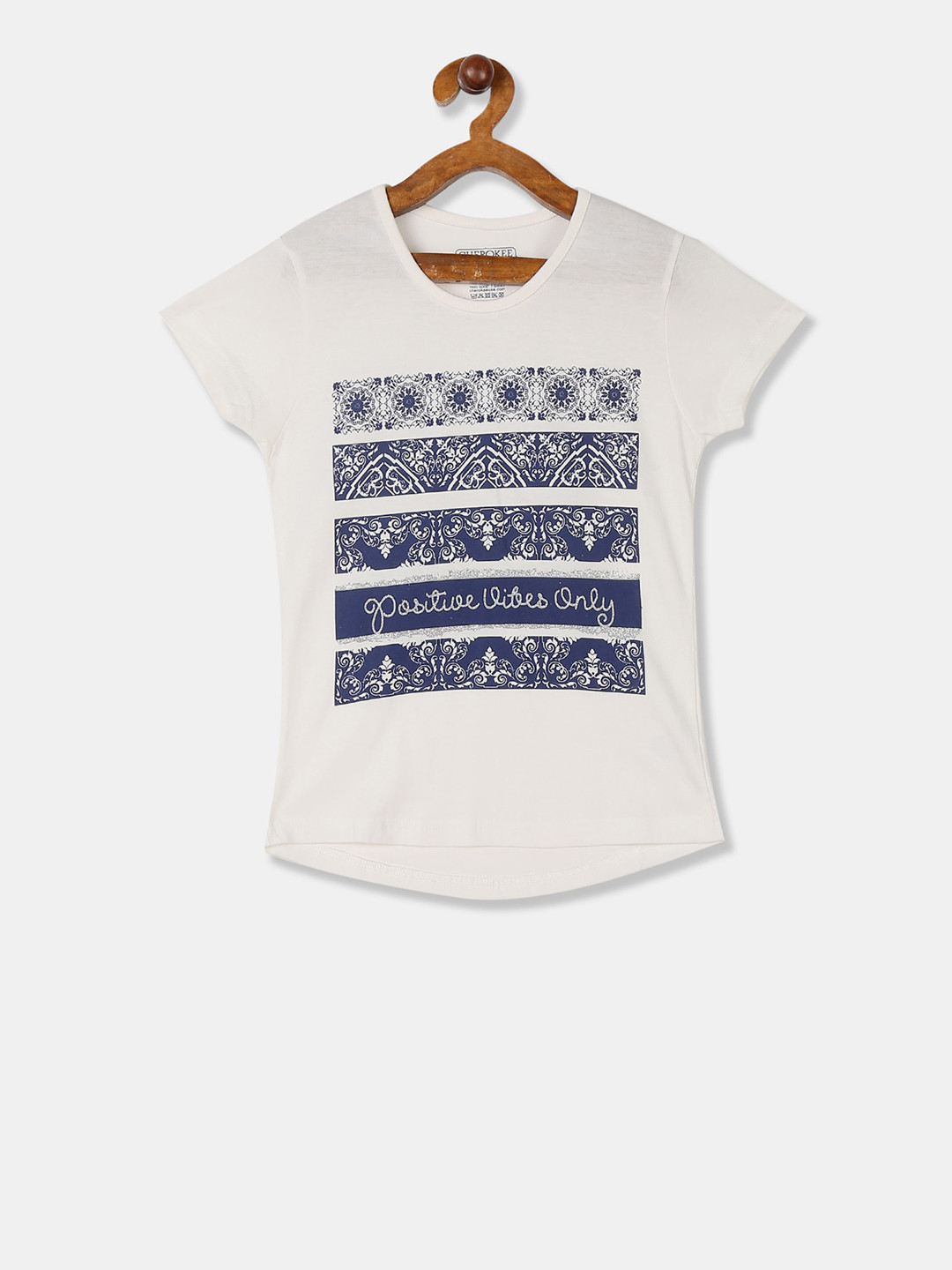 

Cherokee Girls White Printed Round Neck T-shirt