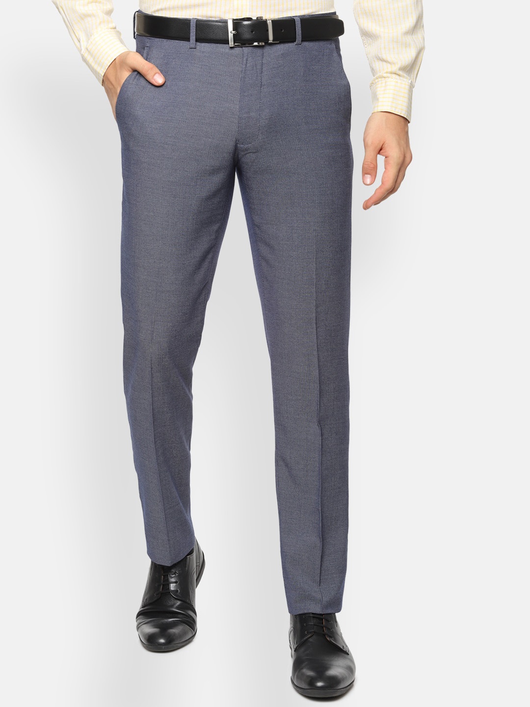 

Van Heusen Men Grey Slim Fit Solid Formal Trousers