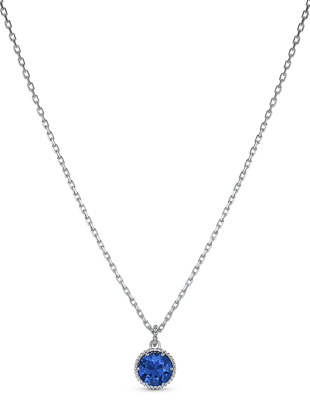 

SWAROVSKI Blue & Silver-Toned Rhodium-Plated September Birthstone Pendant Chain