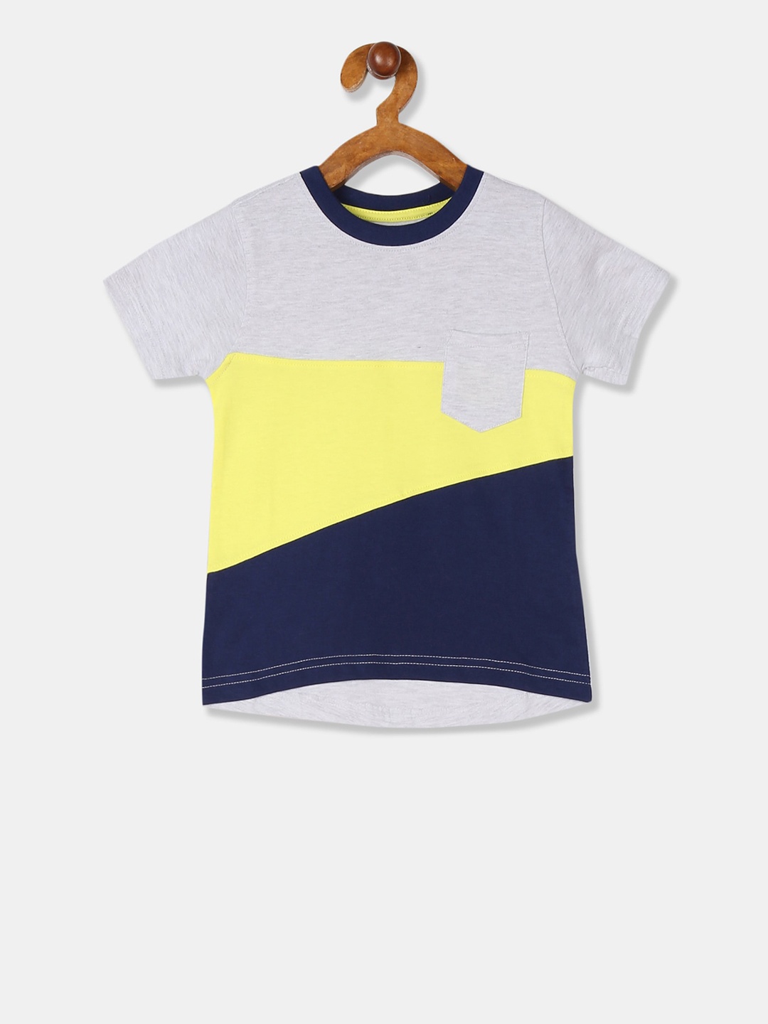 

Cherokee Boys Grey Colourblocked Round Neck T-shirt