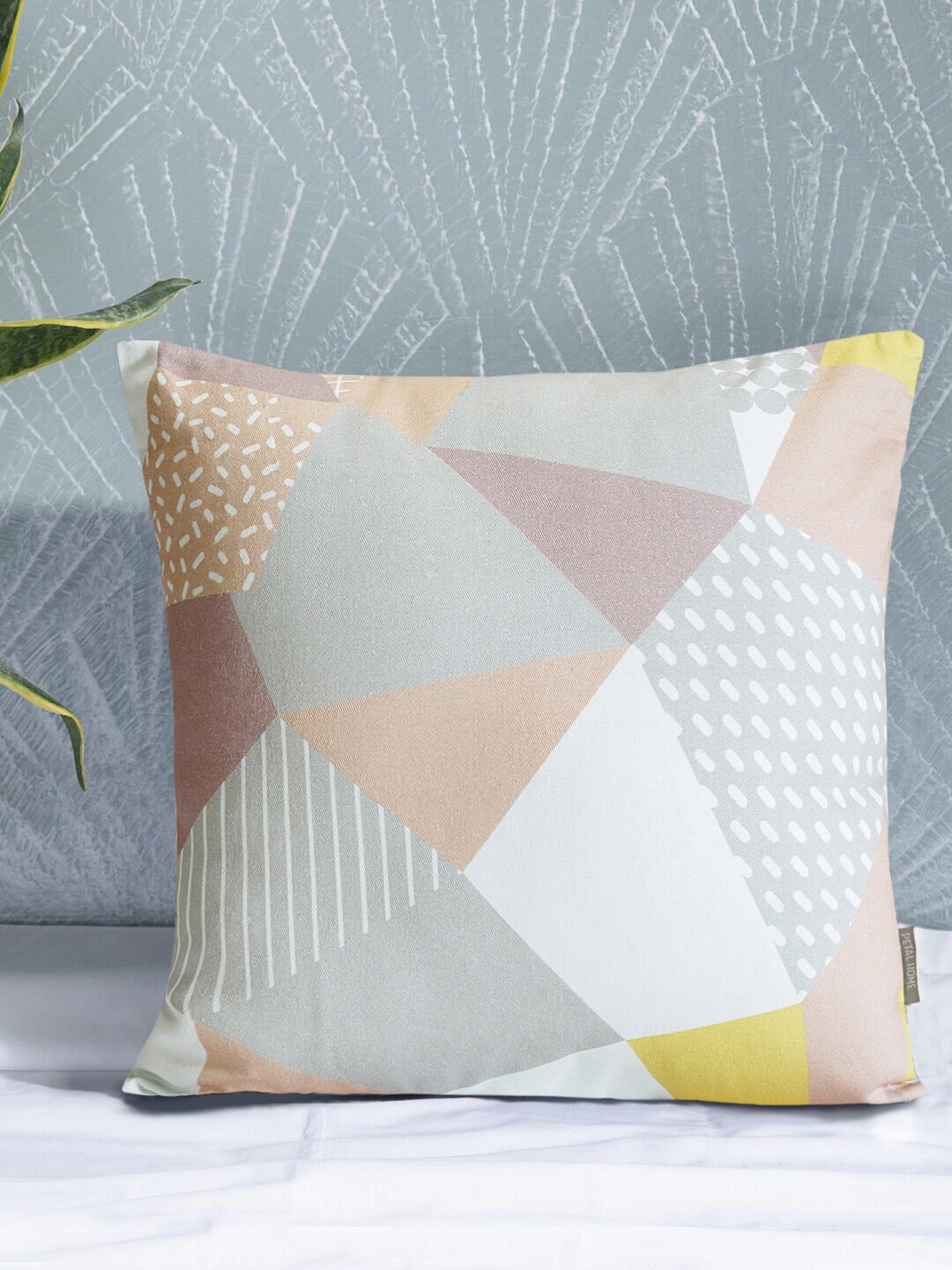 PETAL HOME Multicoloured Set of Single Abstract Square Cushion Covers, Multi