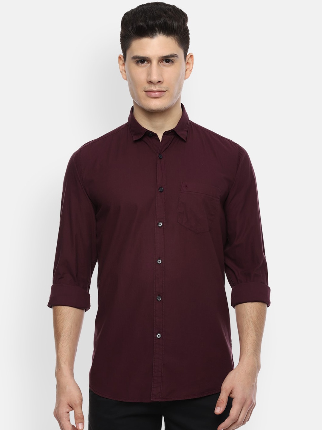 

Van Heusen Sport Men Maroon Slim Fit Solid Casual Shirt