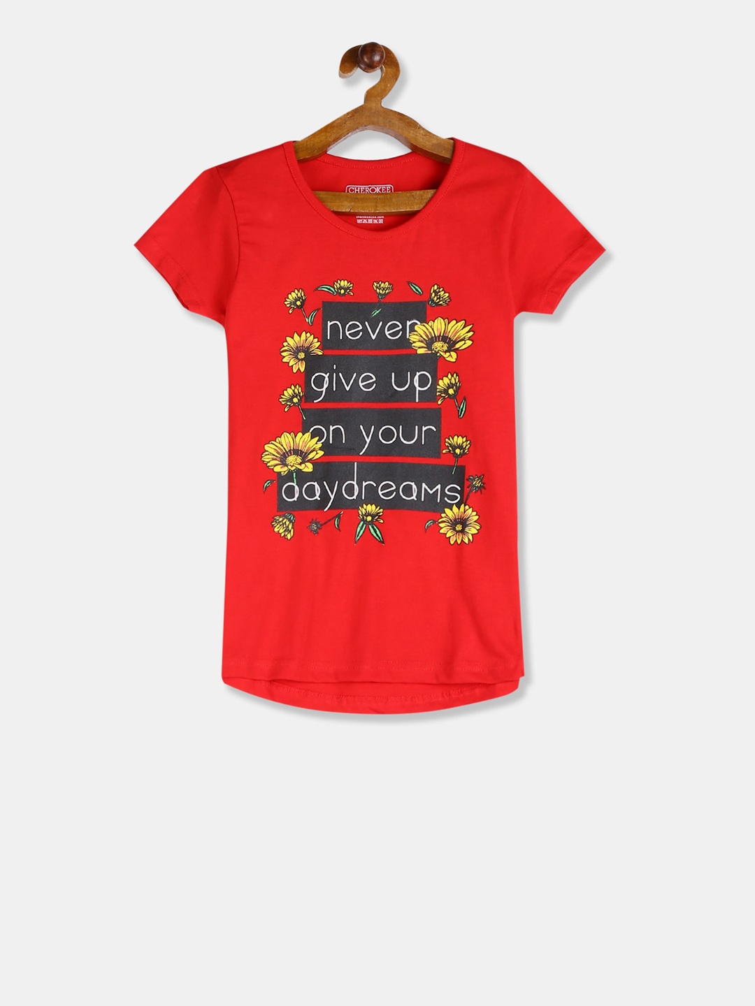 

Cherokee Girls Red Printed Round Neck T-shirt