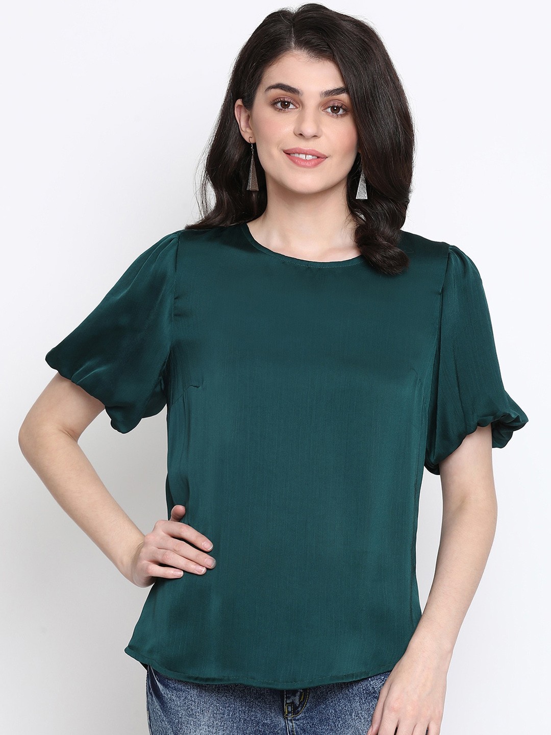 

Oxolloxo Women Green Solid Top