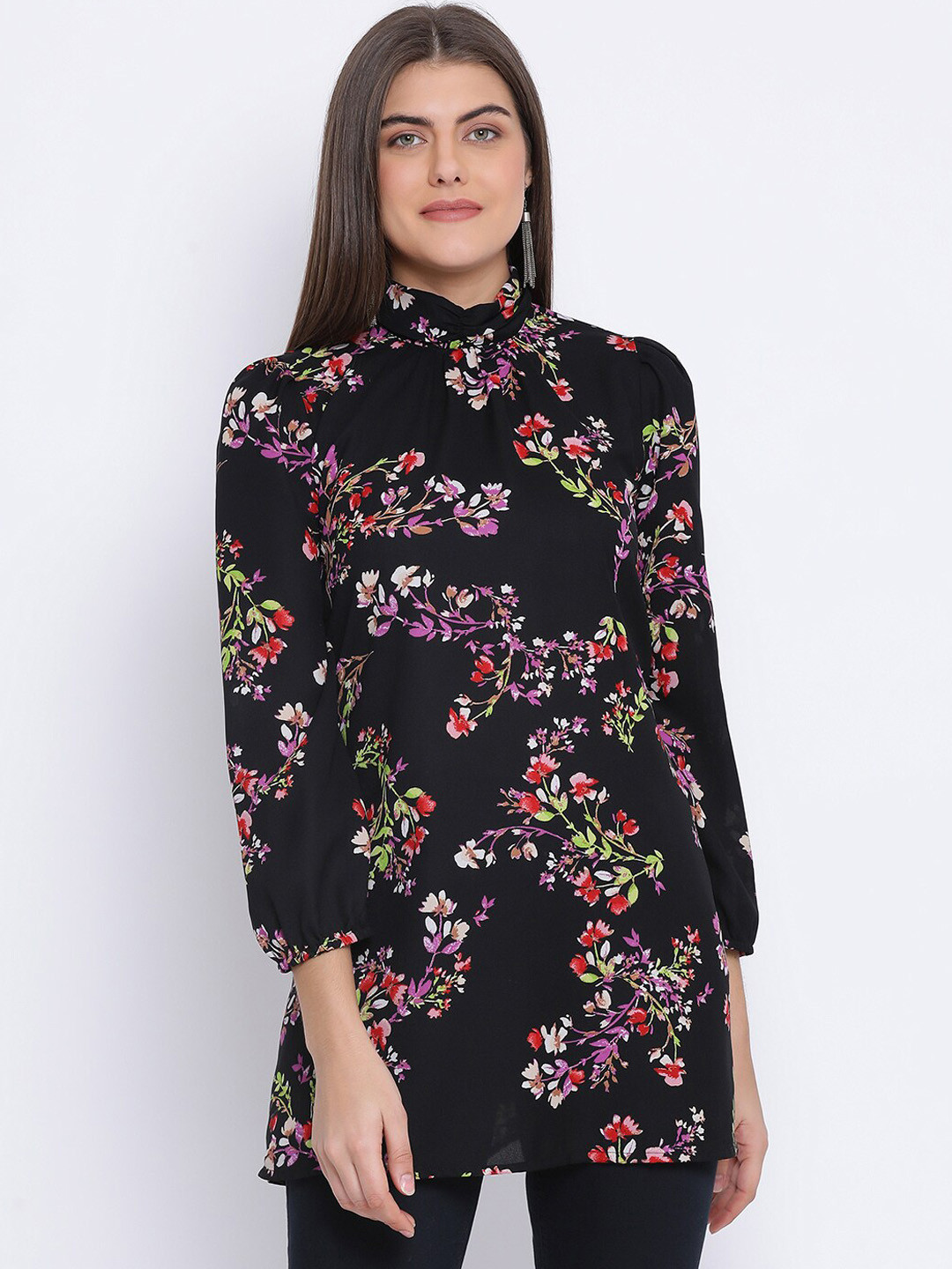 

Oxolloxo Women Black Printed Tunic