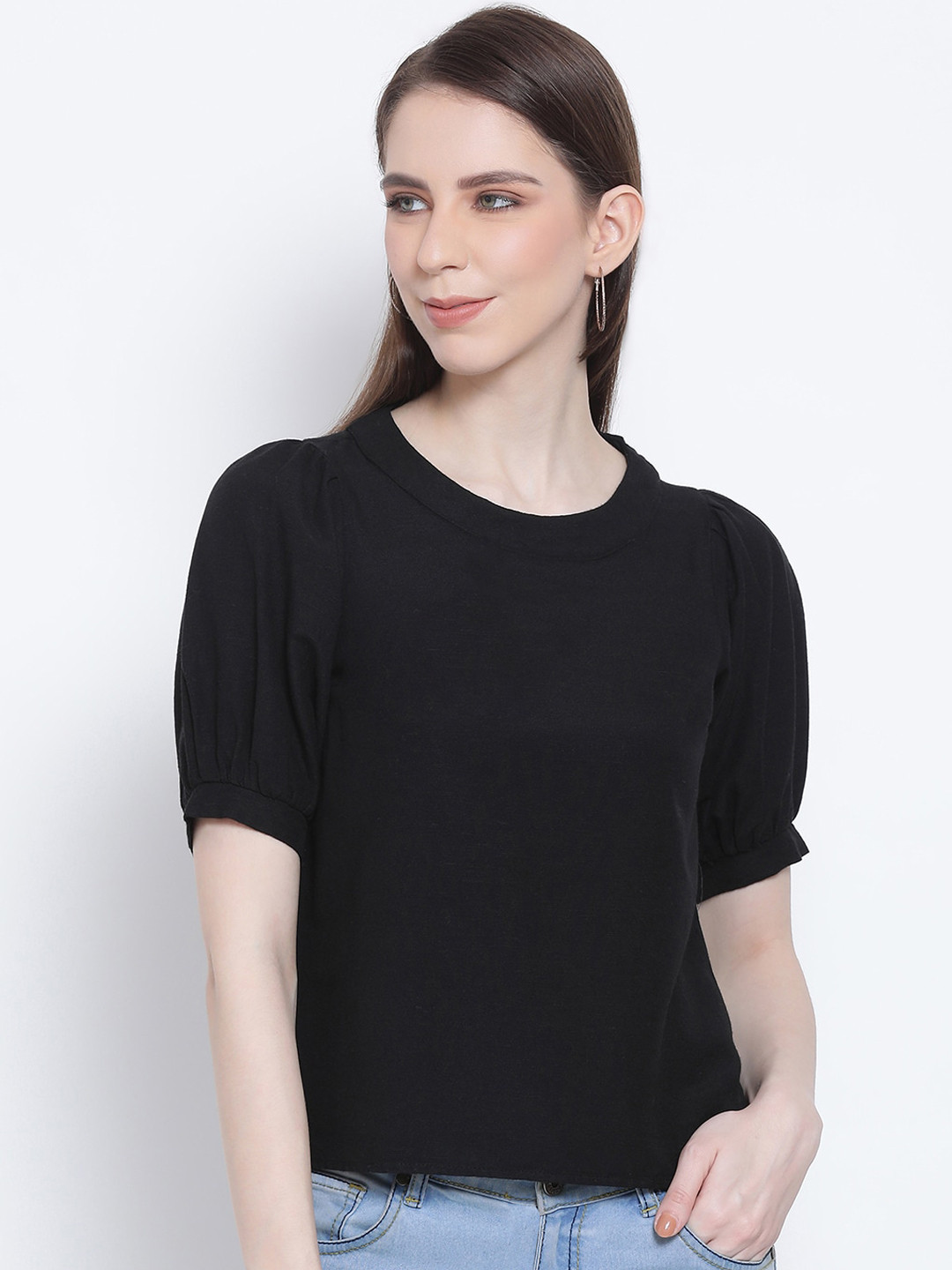 

Oxolloxo Women Black Solid Top