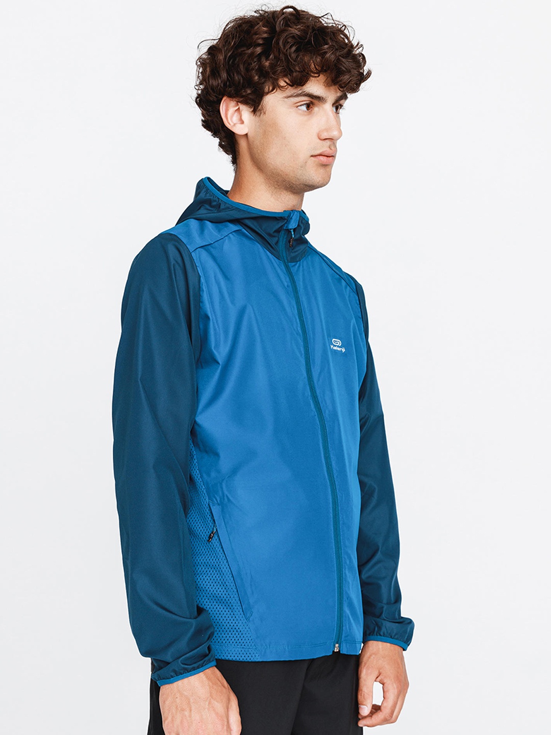 

Kalenji By Decathlon Men Blue Solid Windcheater Running Sporty Jacket