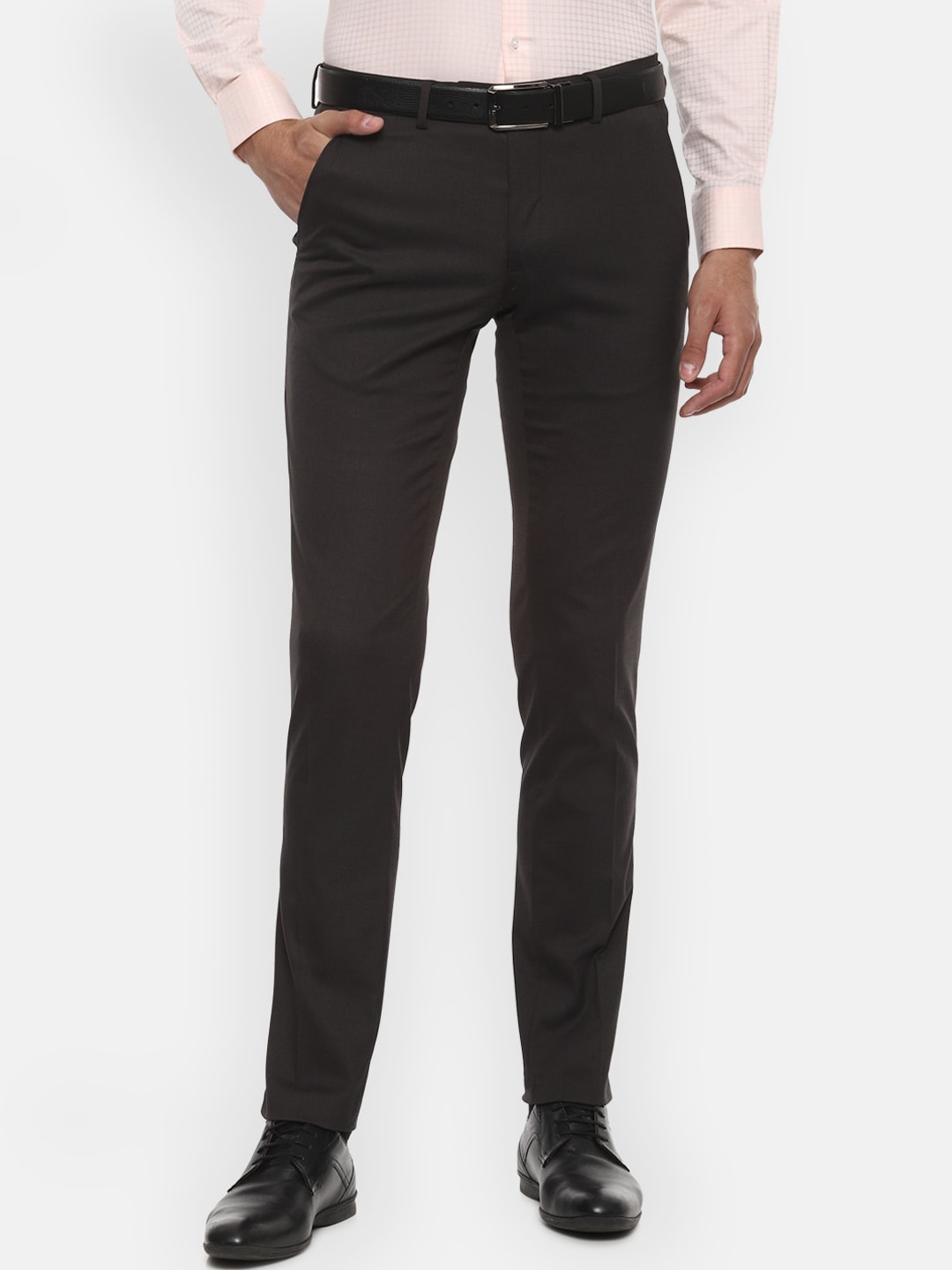 

Van Heusen Men Brown Slim Fit Solid Formal Trousers