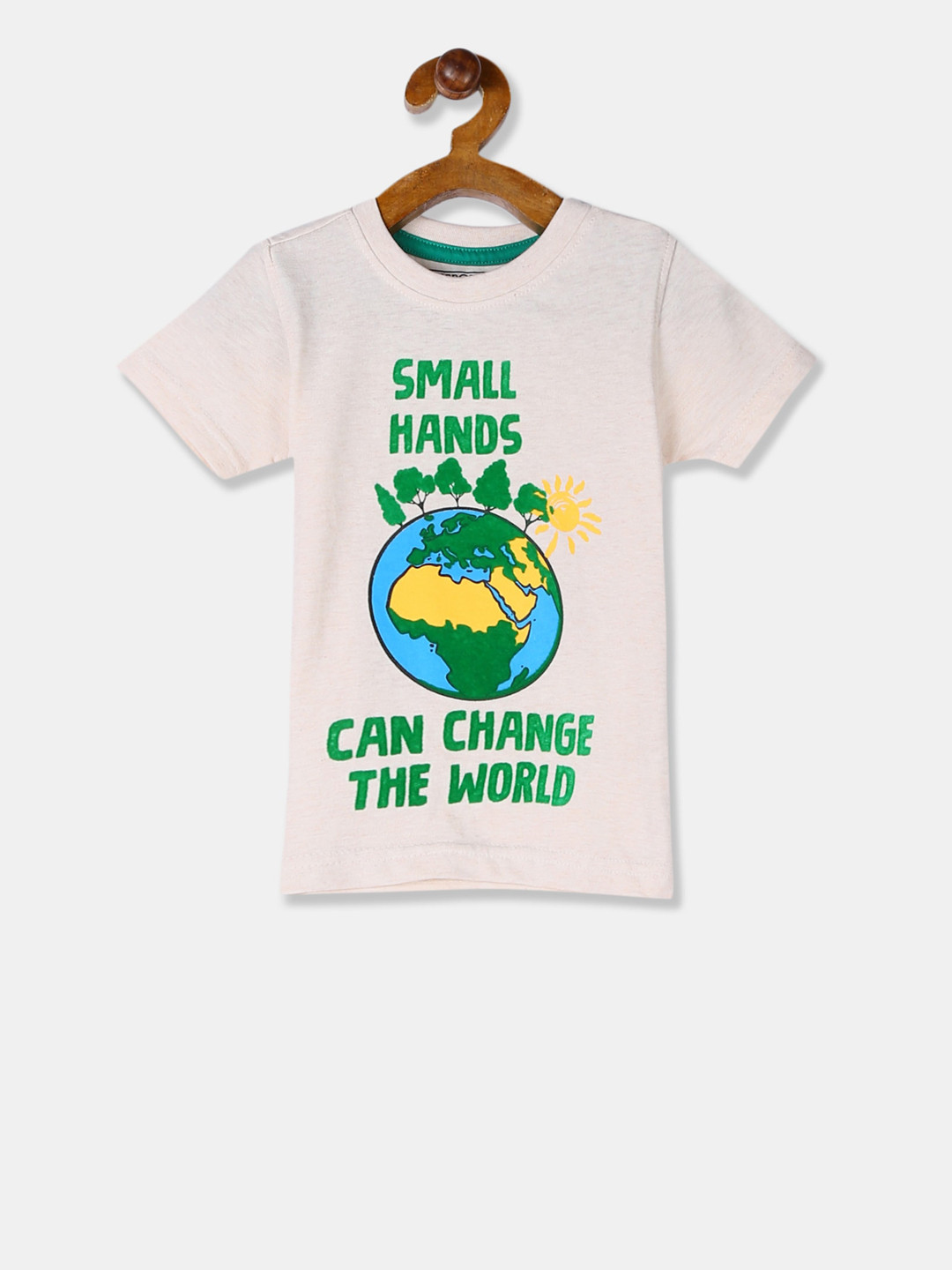 

Cherokee Boys Beige & Green Graphic Print Round Neck T-shirt