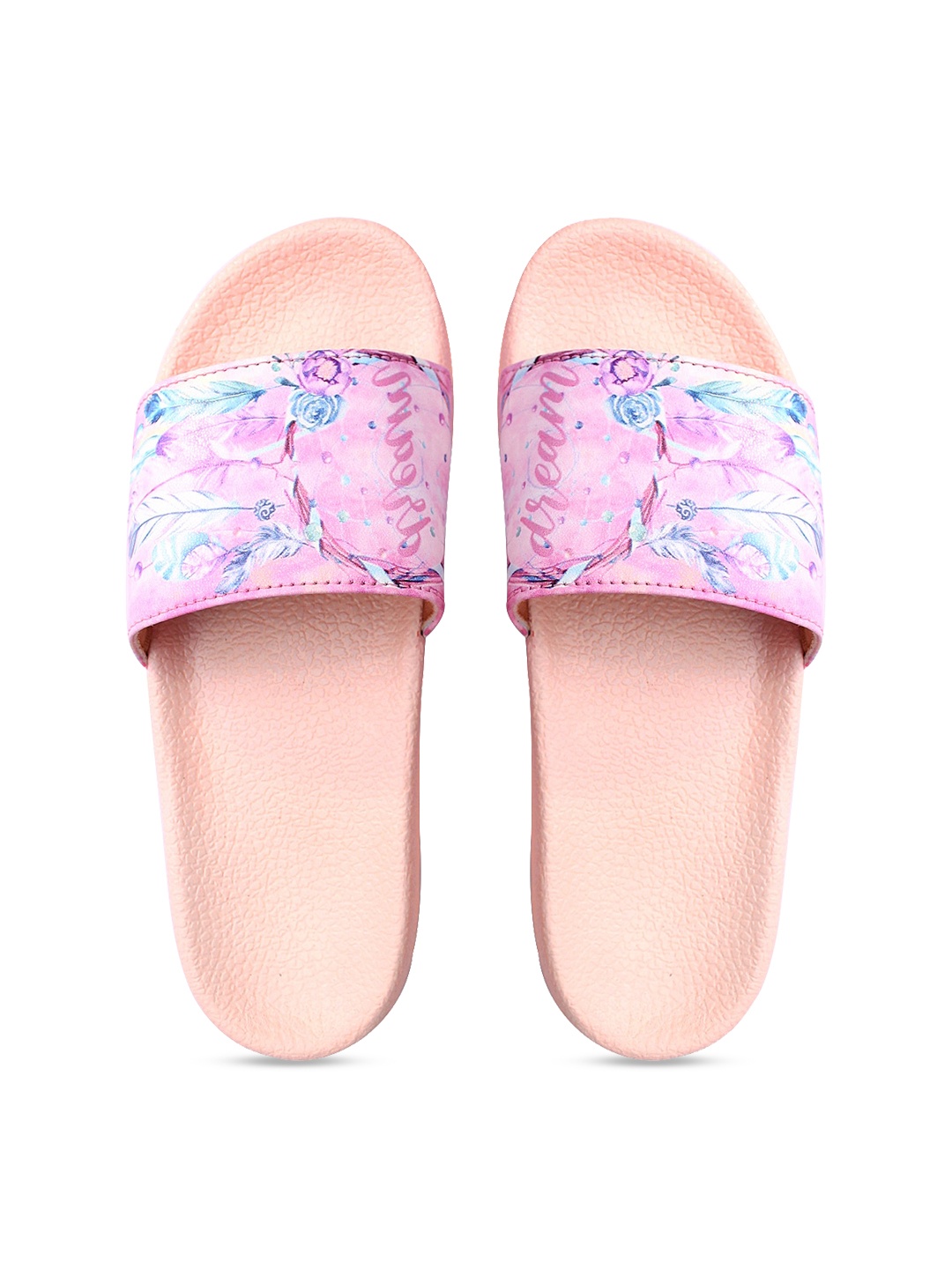 

FREECO Women Pink Printed Sliders