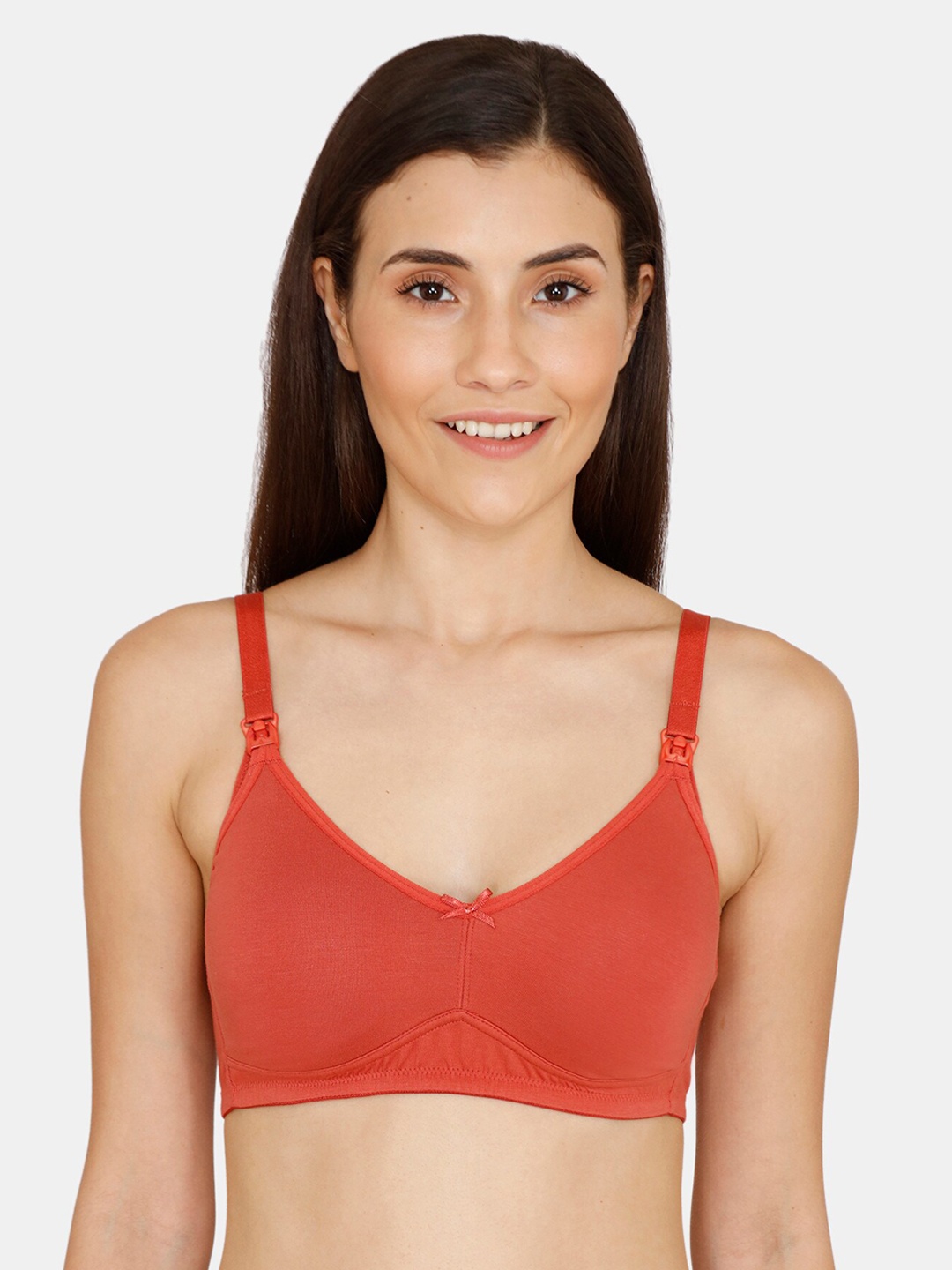 

Zivame Women Red Solid Non-Padded Wireless Maternity Bra ZI010080MHZIRED