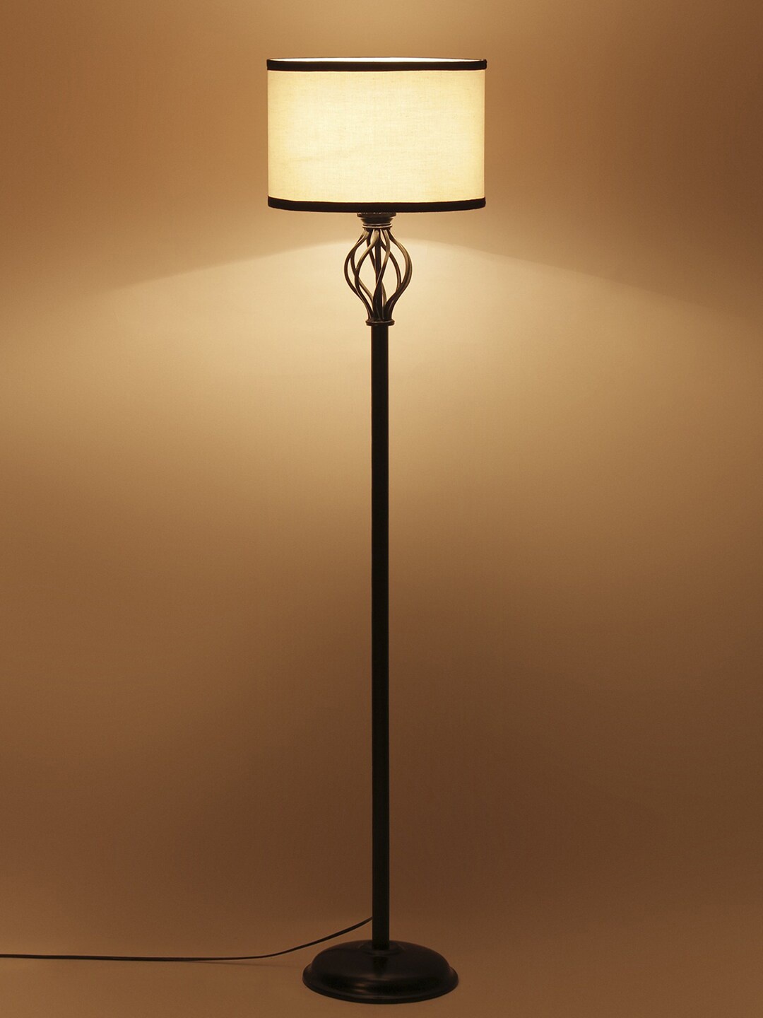 

Devansh White & Black Solid Wrought Iron Club Lamp