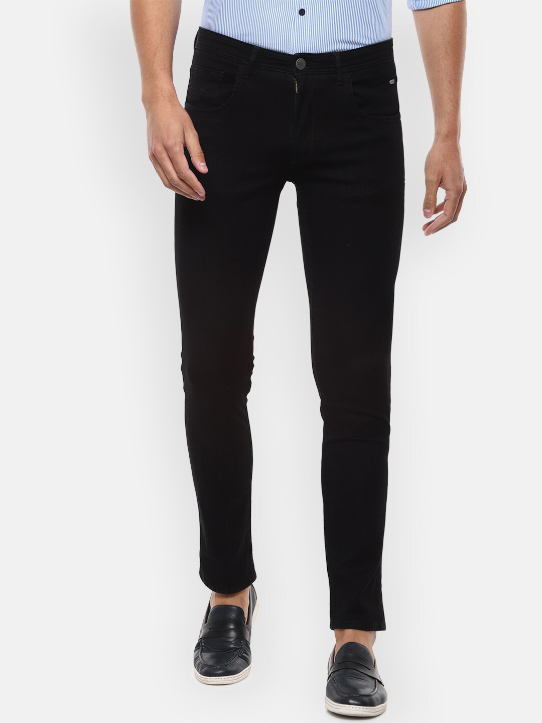 

V Dot Men Black Skinny Fit Mid-Rise Clean Look Stretchable Jeans