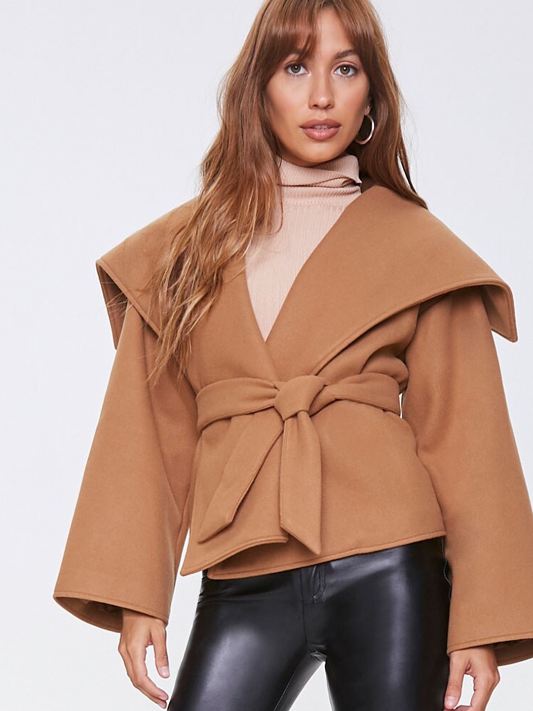 

FOREVER 21 Women Beige Solid Tailored Jacket