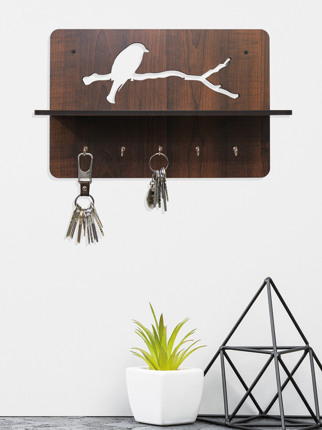 

RANDOM Brown Single Bird Wall Shelf