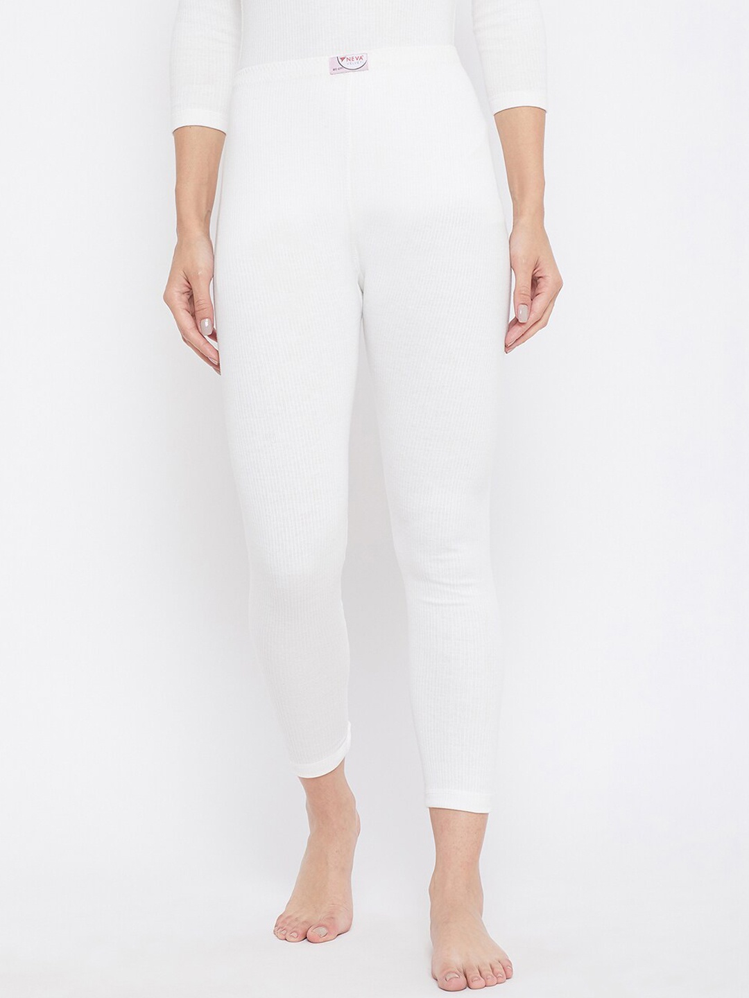 

NEVA Women White Solid Thermal Bottoms